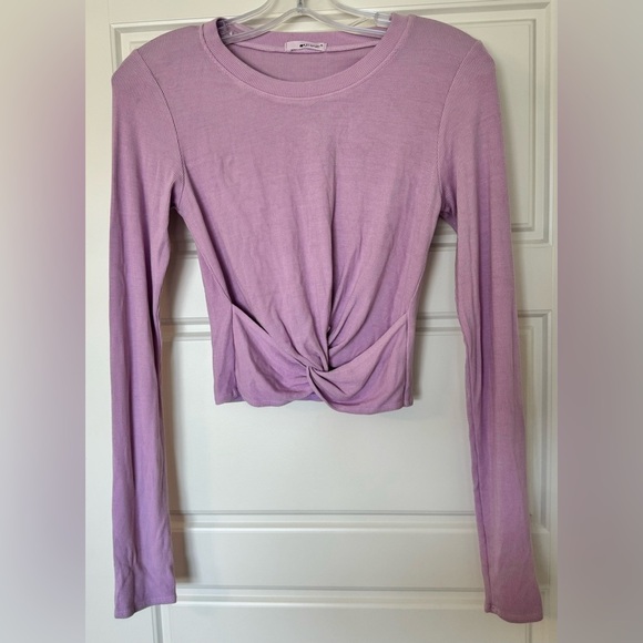 LAMade Long Sleeve Twist Front Modal Crew Neck Women’s Size S Lavender - Picture 1 of 6
